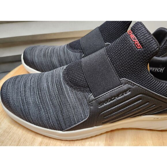 Skechers Bounder 2.0 Balmore no-tie shoes | Men’s Size 14 Black White - Picture 12 of 14